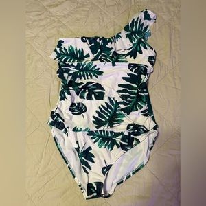 Hilor XL One Piece Swimsuit Monstera Floral